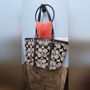 Coach Black and Cream Tote Bag